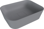 BANERA SQUARE umyvadlo na desku, litý mramor, 50x36cm, šedá mat 14596.31