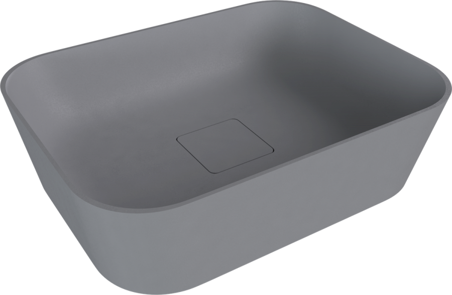 14596.31 (58425) BANERA SQUARE umyvadlo na desku, litý mramor, 50x36cm, šedá mat 14596.31