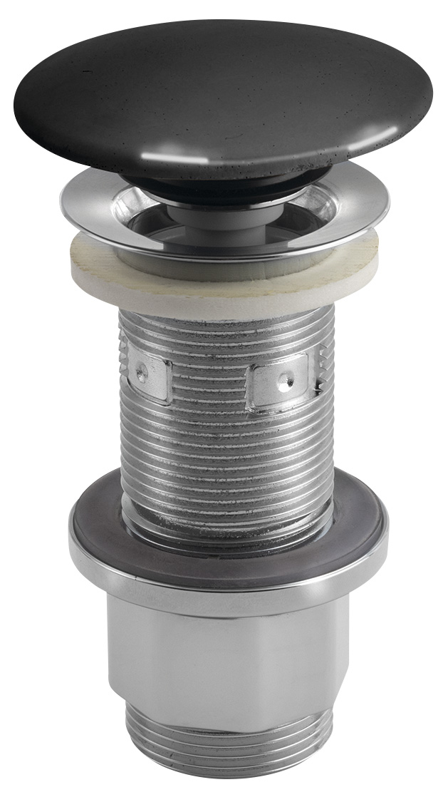AS916 (61503) Umyvadlová výpust 5/4“, click-clack, betonová zátka, 10-80mm, antracit pololesk AS916