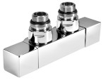 CP581S (43781) CUBE TWIN připojovací sada ventilů pro středové připojení, chrom CP581S