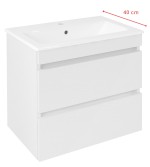 EZ592-3030 (60274) EZARA umyvadlová skříňka 58x54x39cm, bílá lesk EZ592-3030