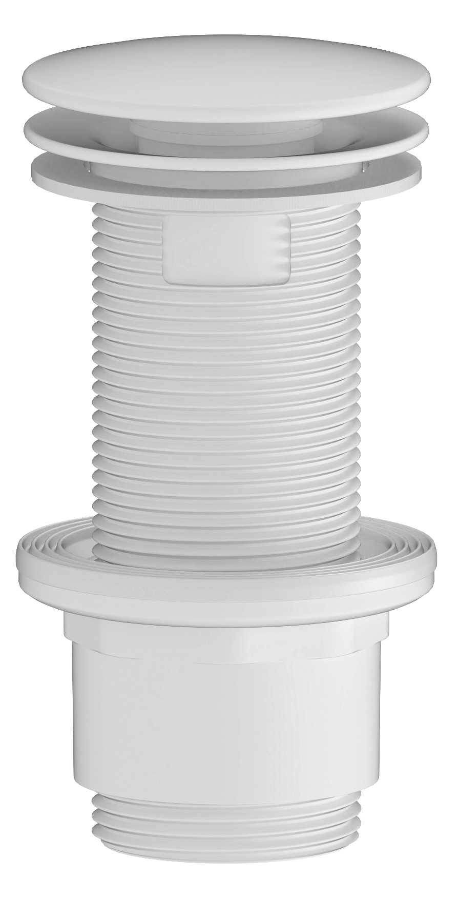 Umyvadlová výpust 5/4“, neuzavíratelná, velká zátka, 10-80mm, ABS/bílá CV1232W