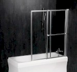 OLBIA vanová zástěna s pneumatickým zdvihem, š. 1230mm, stříbrná, čiré sklo 30317