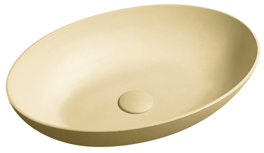 FG222 (55522) FORMIGO betonové umyvadlo na desku, 60x40cm, žlutá mat FG222