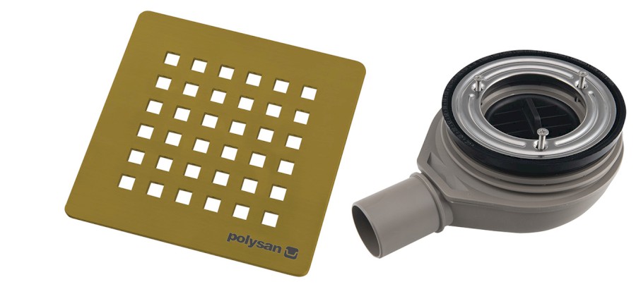 FLEXIA vaničkový sifon, průměr 90mm, DN40, krytka zlato mat 17752