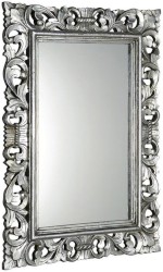 SCULE zrcadlo ve vyřezávaném rámu 80x120cm, stříbrná IN308