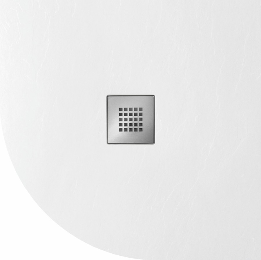 PMBR90 (57660) MITIA sprchová vanička z litého mramoru, čtvrtkruh 90x90cm, bílá PMBR90