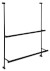 Závěsný držák ručníků na sprchovou zástěnu 600x730x125mm, černá mat 1301-09B