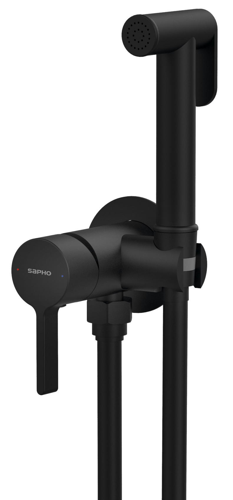 AF040B (53106) ICONIC podomítková bidetová baterie se Stop sprškou, kulatá, černá mat AF040B