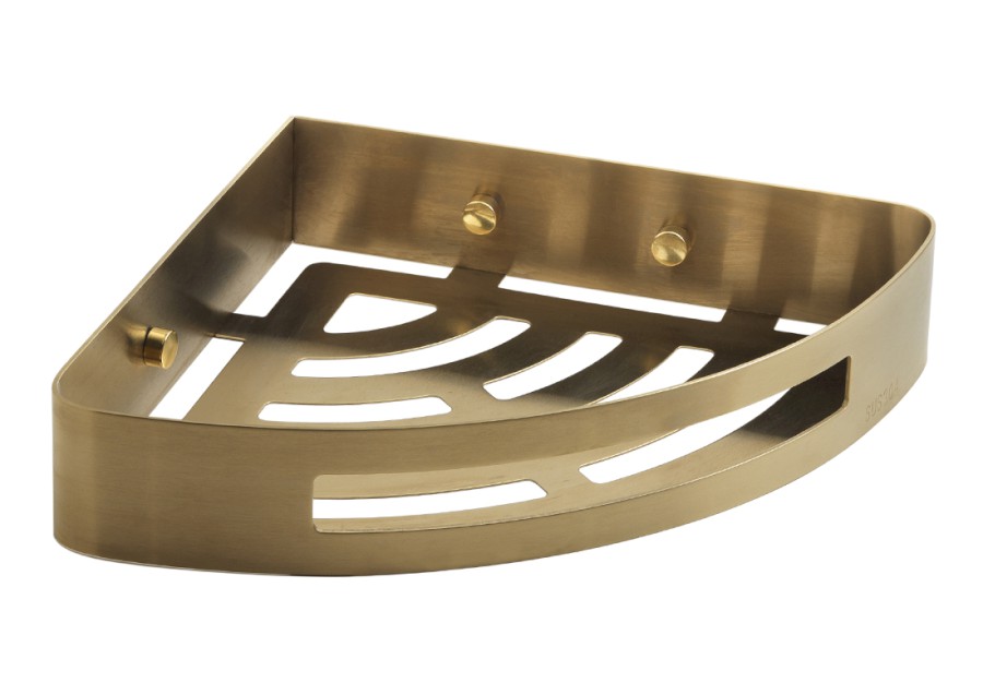 247988 (56397) SMART rohová police do sprchy, 210x45x210mm, zlato mat 247988