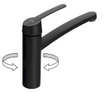 LISON stojánková dřezová baterie, černá mat MJ125B