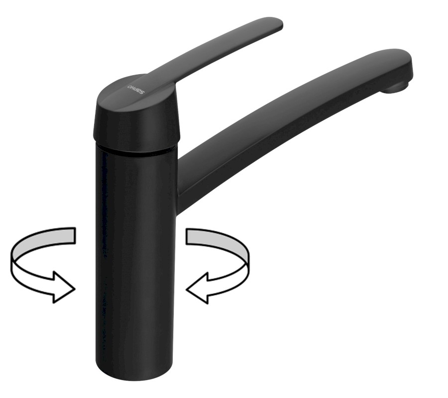 MJ125B (59618) LISON stojánková dřezová baterie, černá mat MJ125B