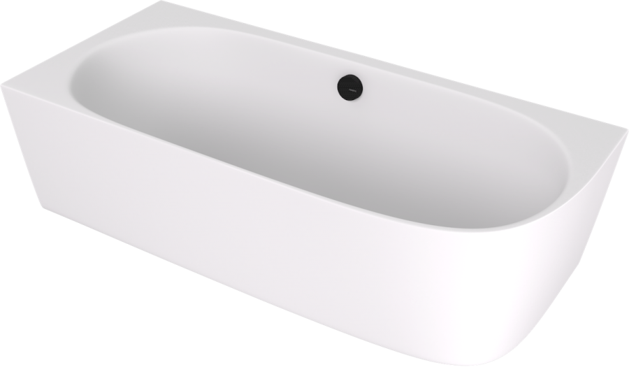 90191LMAT (58367) SUSSI L rohová stojící vana litý mramor 160x70x49,5cm, bílá mat 90191LMAT