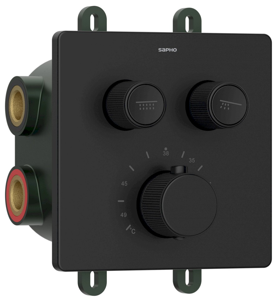 RP042B (53061) SMART SELECT podomítková sprchová termostatická baterie, box, 2 výstupy, černá mat RP042B