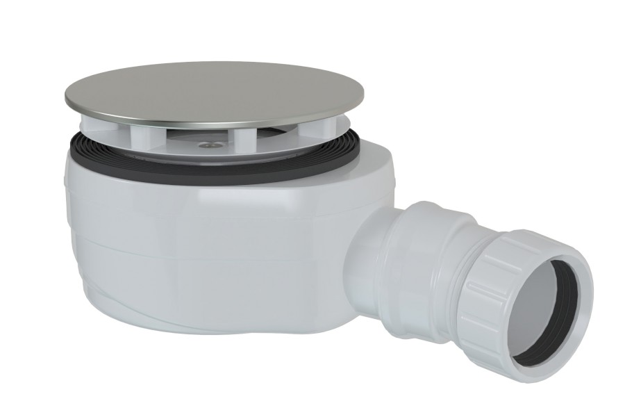 17916 (59137) Vaničkový sifon, průměr 90mm, DN40, nízký, krytka nerez lesk 17916