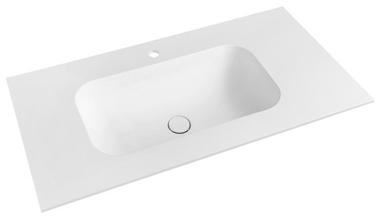 TS077-0101 (43602) TREOS umyvadlo 76,6x51,3 cm, rockstone, bílá mat TS077-0101