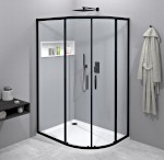 SIGMA SIMPLY BLACK čtvrtkruhová sprchová zástěna 1000x800 mm, R550, L/R, čiré sklo GS1080B