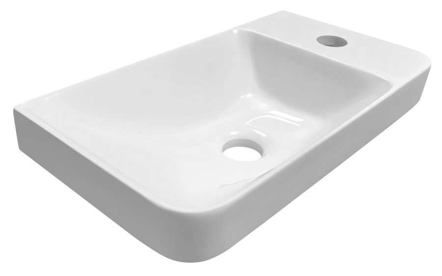 ZB402 (55890) ZORBA umývátko 40x22cm, litý mramor, baterie vpravo, bílá ZB402