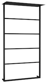SKA nástěnný sušák ručníků s policí 604x1184x252mm, černá mat SKA702