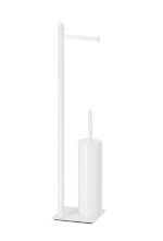 TRILLY stojan s držákem na toaletní papír a WC štětkou, hranatý, bílá mat TR3222
