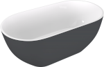 REDUTA volně stojící vana litý mramor 171x81x58cm, bílá/antracit mat 71842.52