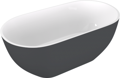 REDUTA volně stojící vana litý mramor 171x81x58cm, bílá/antracit mat 71842.52