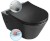 AVVA CLEANWASH závěsná WC mísa, integrovaná baterie a bidet. sprška, Rimless, 35,5x53cm, černá mat 100315-110
