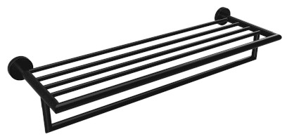 X-ROUND BLACK polička na ručníky s hrazdou 500mm, černá mat XR421B