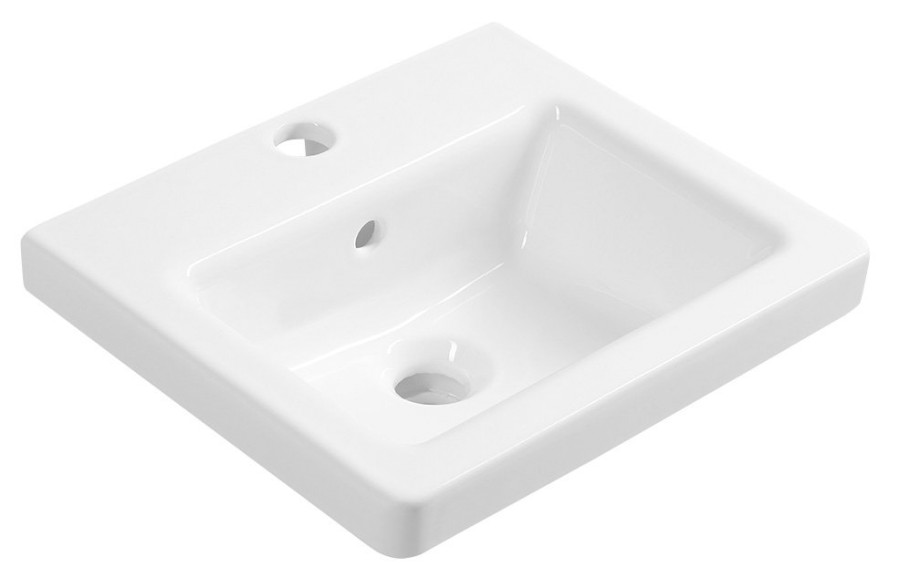 CITY keramické umyvadlo hranaté 40x35cm, bílá         KE040