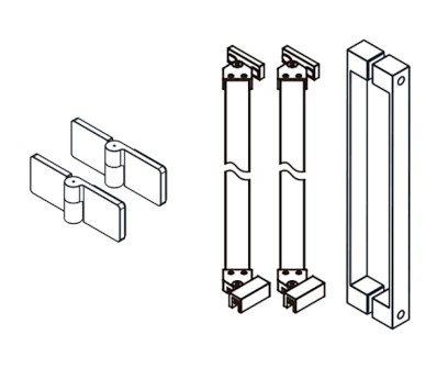 TRINITY komponenty čtvrtkruhové zástěny, černá mat, levé GT65LB