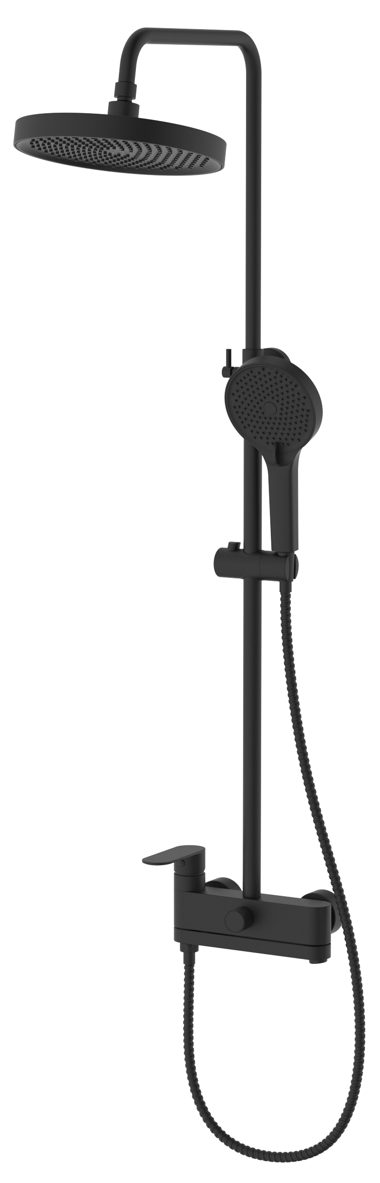 CF139B (61734) Sprchový sloup s pákovou baterií, otočné ramínko, černá mat CF139B