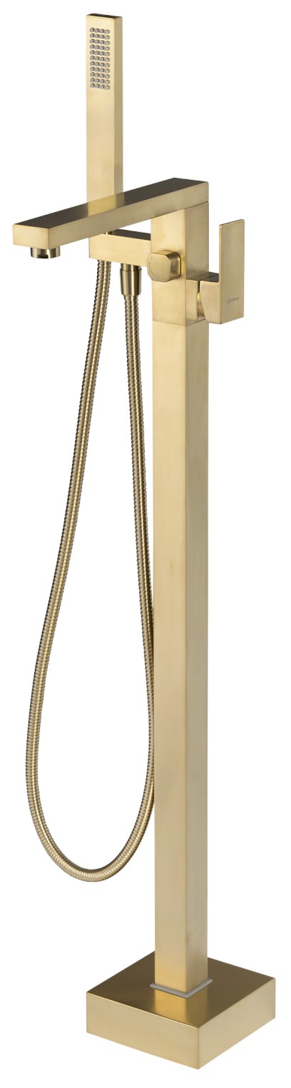 CUBEMIX vanová baterie s připojením do podlahy, zlato mat CM021GB