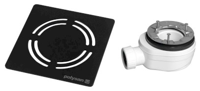 FLEXIA vaničkový sifon, průměr 90mm, DN40, krytka černá 10382