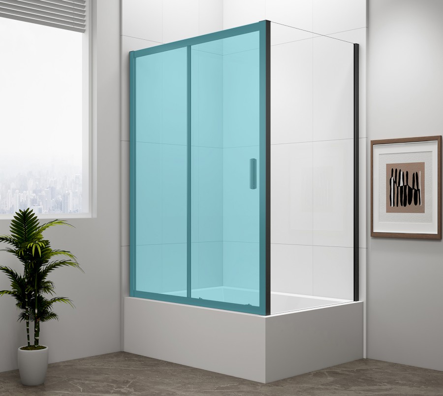 MD3316B (55506) DEEP BLACK boční stěna 900x1650mm, čiré sklo MD3316B