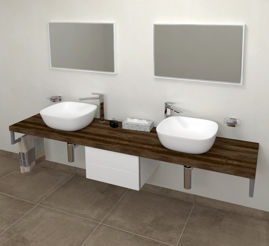 AVICE deska pod umyvadlo 240x50cm, tl.5cm, dub tmavý AV2411