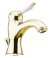 KIRKÉ WHITE stojánková umyvadlová baterie s výpustí, bílá páčka, zlato KI02BZ