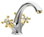 3272 (4239) ANTEA stojánková umyvadlová baterie vysoká s výpustí, chrom/zlato 3272