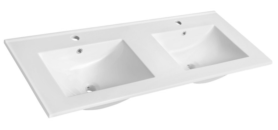 1601-120 (2364) SLIM keramické dvojumyvadlo, nábytkové, 120x46,5cm, bílá 1601-120