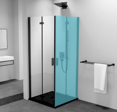 ZOOM BLACK sprchové dveře skládací 900mm, čiré sklo, levé ZL4915BL