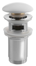 Umyvadlová výpust 5/4“, click-clack, keramická zátka, 10-50mm, bílá AR902
