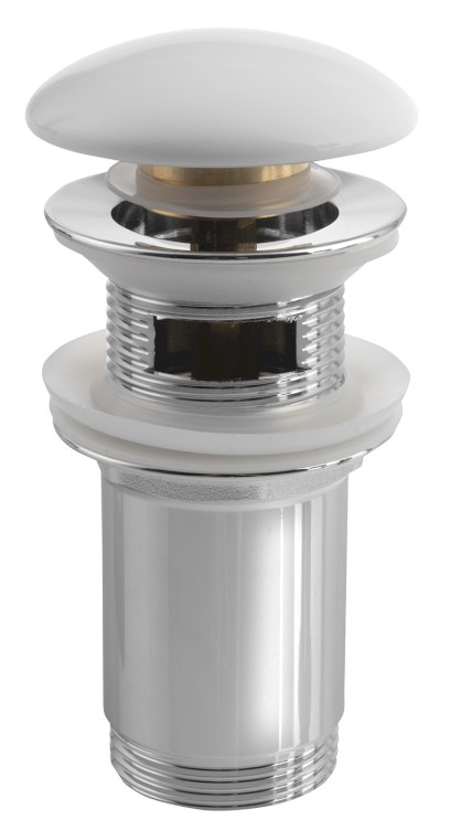 Umyvadlová výpust 5/4“, click-clack, keramická zátka, 10-50mm, bílá AR902