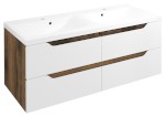 WA120-3019 (59765) WAVE dvojumyvadlová skříňka 119,7x50x47,8cm, bílá/dub collingwood WA120-3019