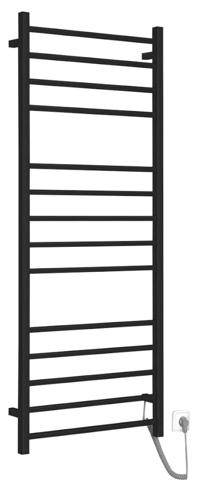 ESKINADO elektr. sušák ručníků s časovačem, hranatý, 600x1500 mm, 130 W, černá ER450BT