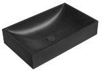 AR471 (55351) TARANT betonové umyvadlo včetně výpusti, 58x36cm, černý granit AR471