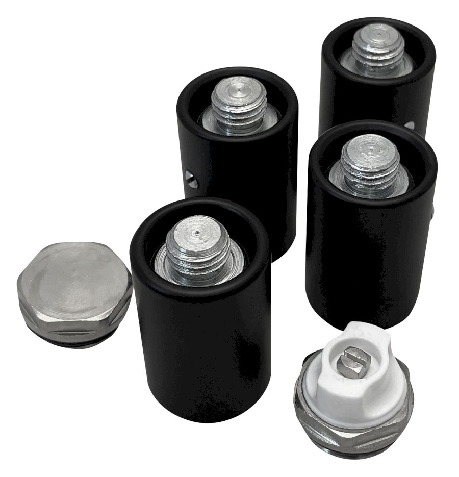 Set držáků radiátoru POSEIDON, černá mat NDDT45T