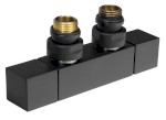 CUBE TWIN připojovací sada ventilů pro středové připojení, černá mat CP581BS