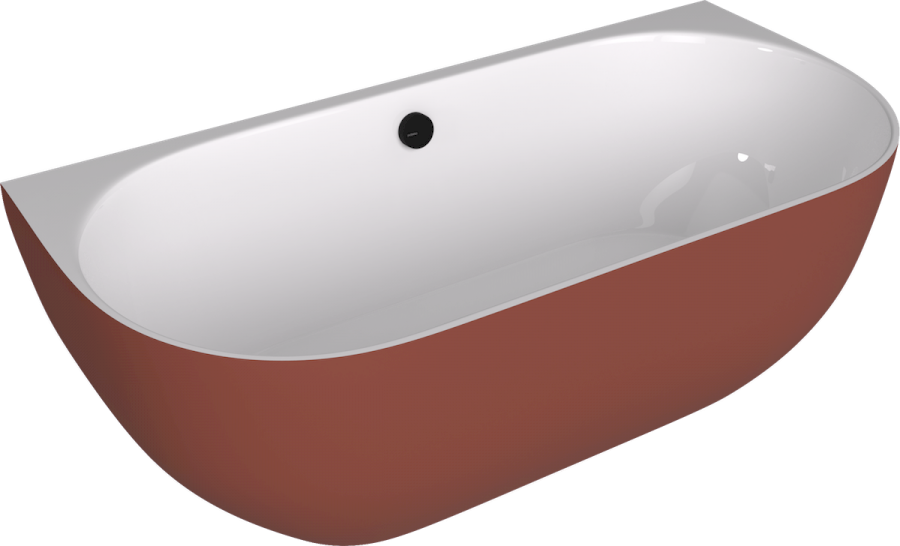 72976.72 (57549) PAGODA nástěnná vana litý mramor 170x85x58cm, bílá/hnědá mat 72976.72