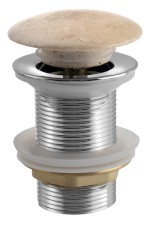 BLOK umyvadlová výpust 5/4“, click-clack, zátka leštěný béžový travertin 2401-901