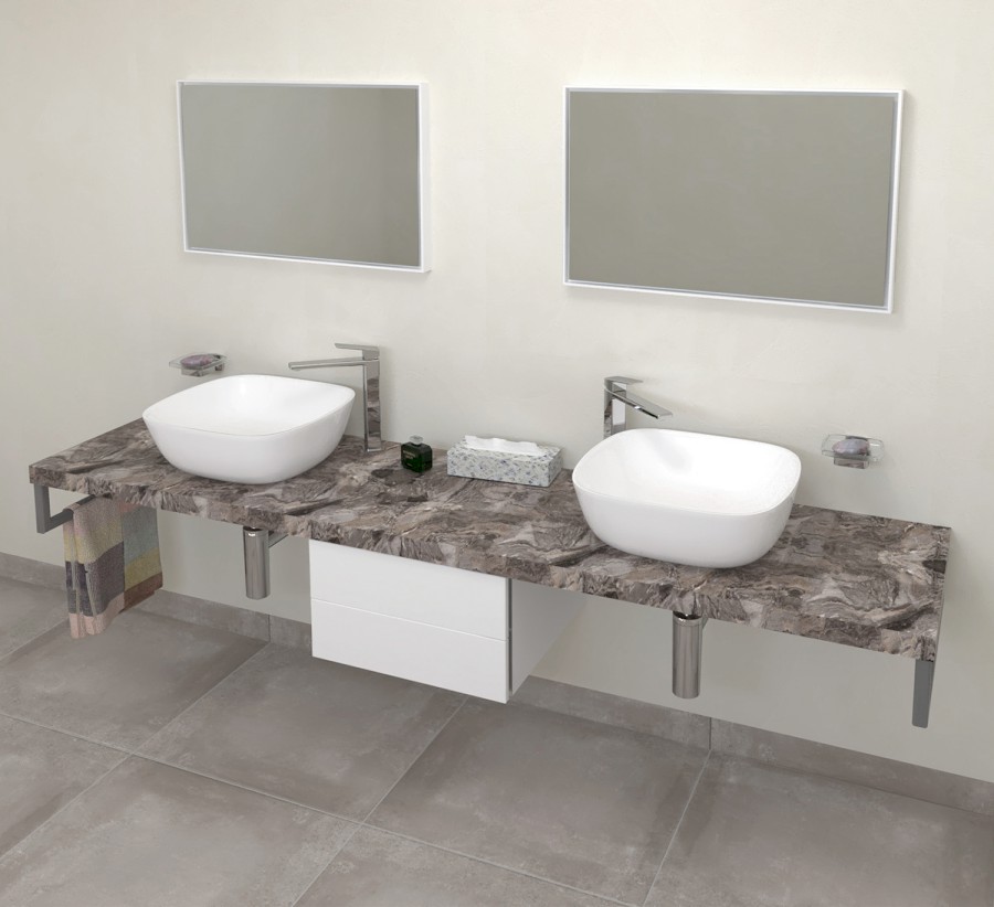 AVICE deska pod umyvadlo 170x50cm, tl.5cm, šedý kámen AV1710