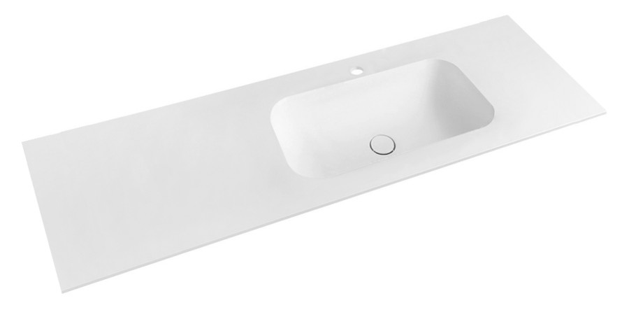 TS147-0101-R (46992) TREOS umyvadlo 146,6x51,3 cm (35+110), rockstone, pravé, bílá mat TS147-0101-R